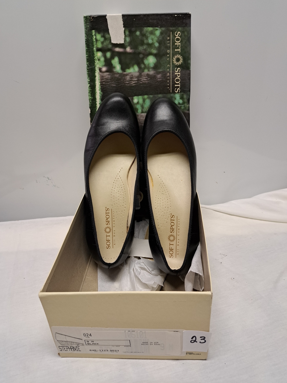 Softspots Black Slip-On Comfort Ballet Flats